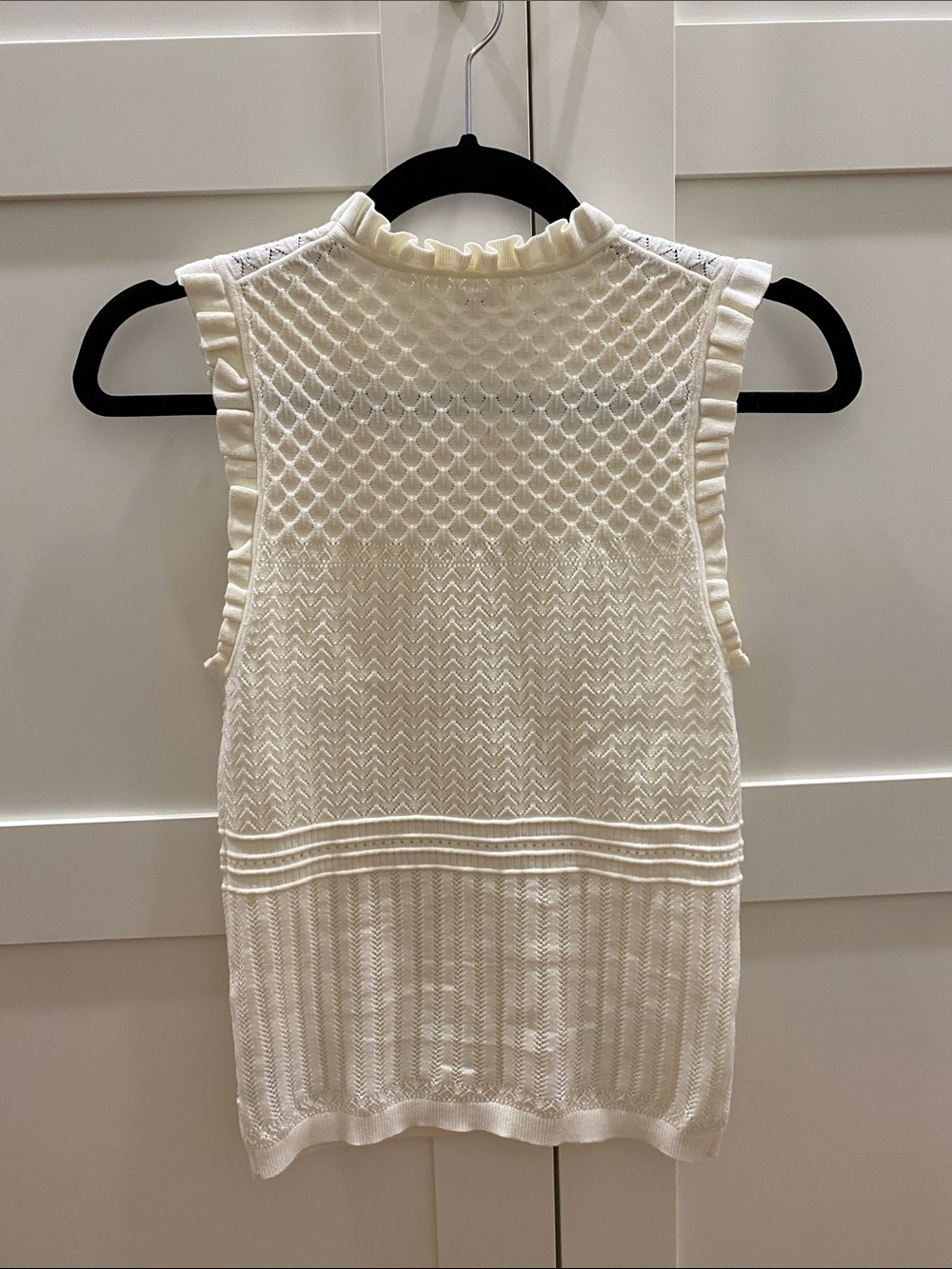 Wilfred Textured Knit Ruffle Neck Top - S - Picture 3 of 5